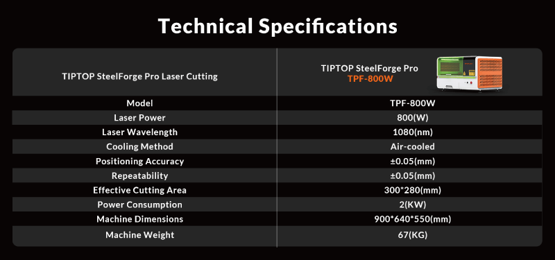 desktop laser cutter specification